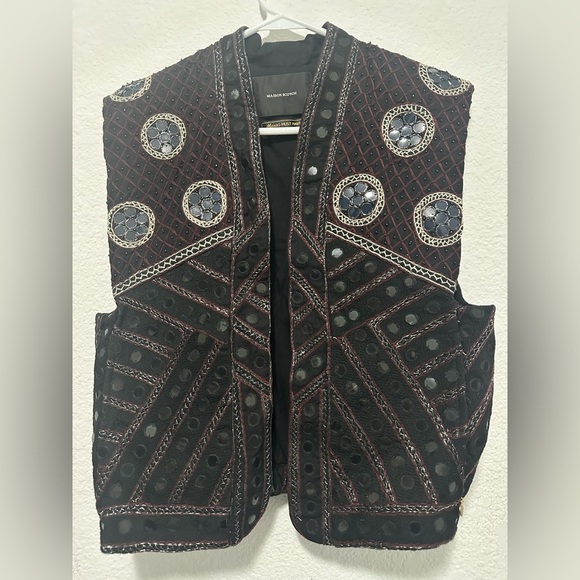 Maison Scotch Black and Red Embroidered Vest size 1 - Picture 2 of 12